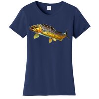 Brown Trout Fish with Fly Women's T-Shirt