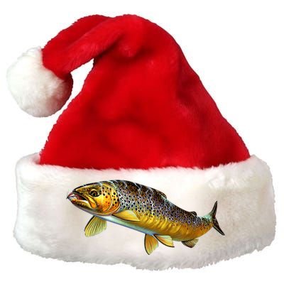 Brown Trout Fish with Fly Premium Christmas Santa Hat