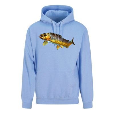 Brown Trout Fish with Fly Unisex Surf Hoodie