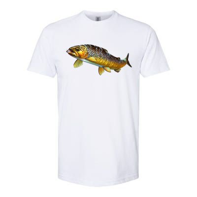 Brown Trout Fish with Fly Softstyle CVC T-Shirt