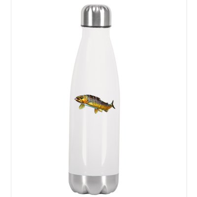 Brown Trout Fish with Fly Stainless Steel Insulated Water Bottle