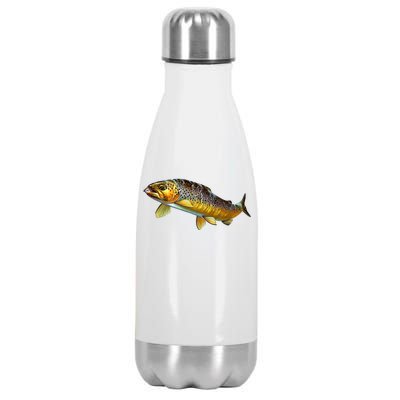 Brown Trout Fish with Fly Stainless Steel Insulated Water Bottle