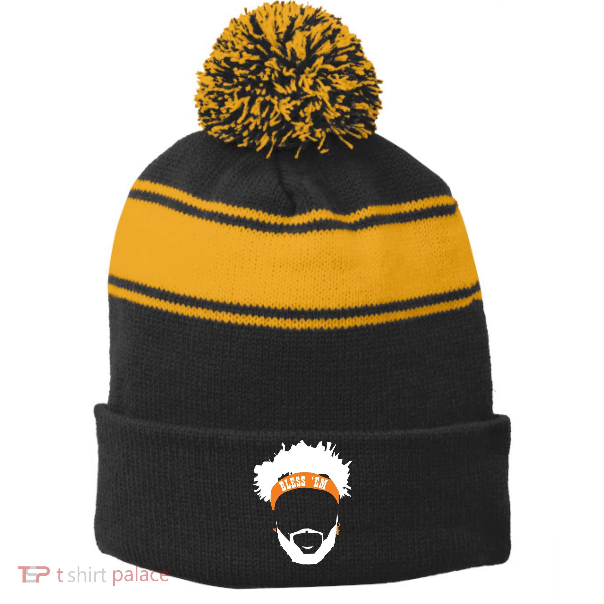 Browns Bless 'Em Stripe Pom Pom Beanie