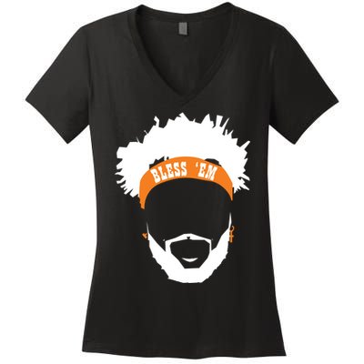 Browns Bless 'Em Women's V-Neck T-Shirt