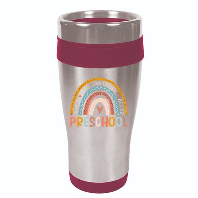Boho Rainbow Preschool Where The Adventure Begins Teachers 16oz Travel Tumbler