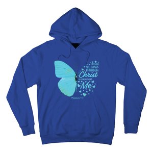 Butterfly Religious Philippians 4:13 Christian Funny Gift Cute Gift Hoodie