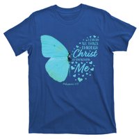 Butterfly Religious Philippians 4:13 Christian Funny Gift Cute Gift T-Shirt