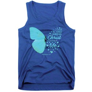 Butterfly Religious Philippians 4:13 Christian Funny Gift Cute Gift Tank Top