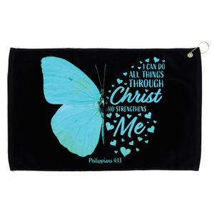 Butterfly Religious Philippians 4:13 Christian Funny Gift Grommeted Golf Towel