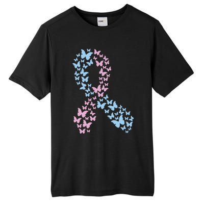 Butterfly Ribbon Pregnancy And Infant Loss Awareness Month Gift Tall Fusion ChromaSoft Performance T-Shirt