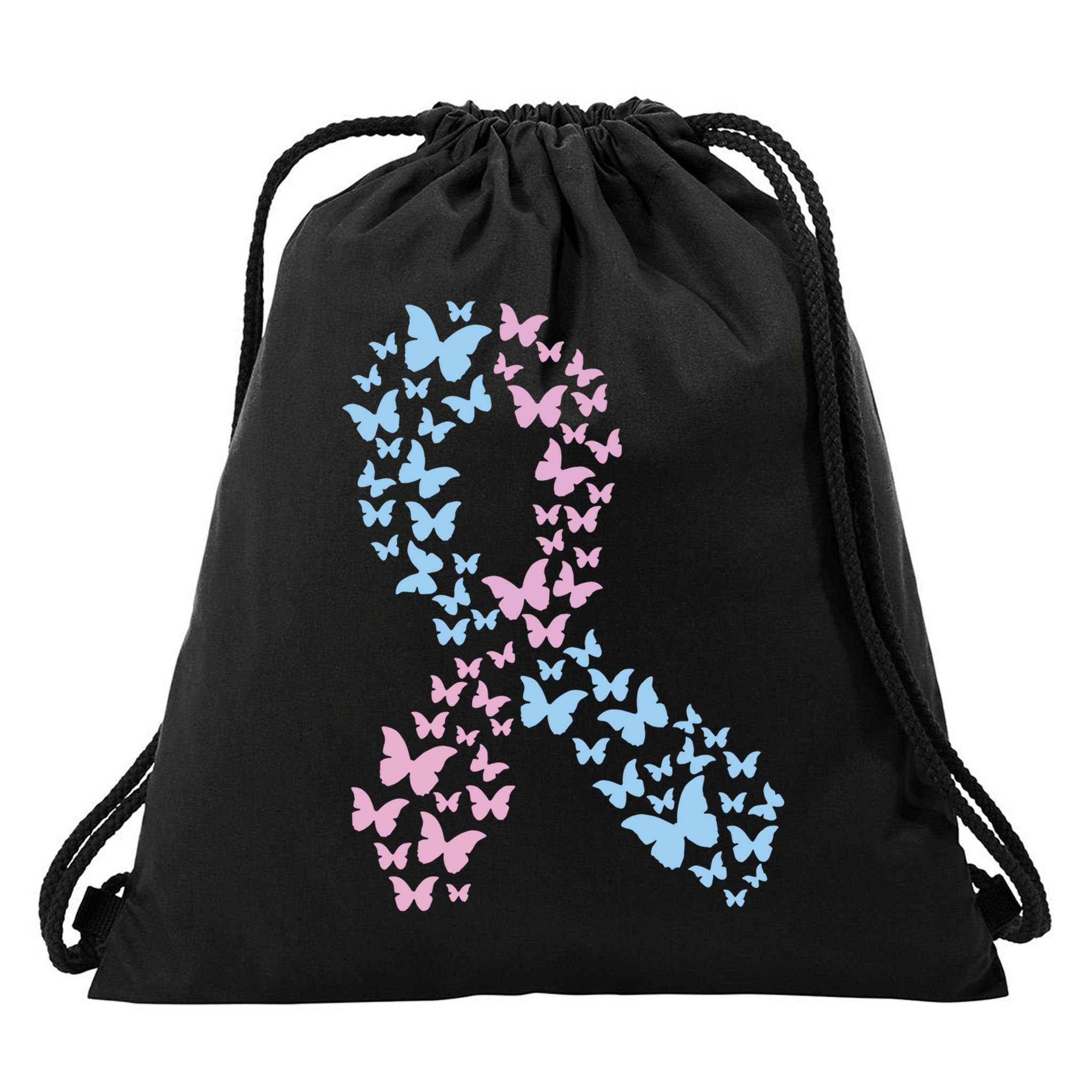 Butterfly Ribbon Pregnancy And Infant Loss Awareness Month Gift Drawstring Bag