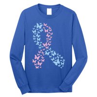 Butterfly Ribbon Pregnancy And Infant Loss Awareness Month Gift Long Sleeve Shirt