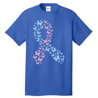 Butterfly Ribbon Pregnancy And Infant Loss Awareness Month Gift Tall T-Shirt