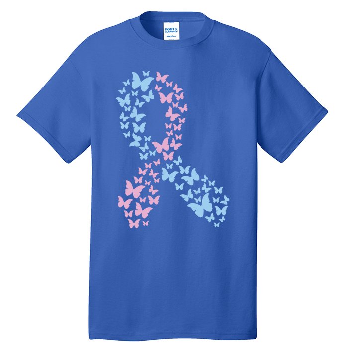 Butterfly Ribbon Pregnancy And Infant Loss Awareness Month Gift Tall T-Shirt