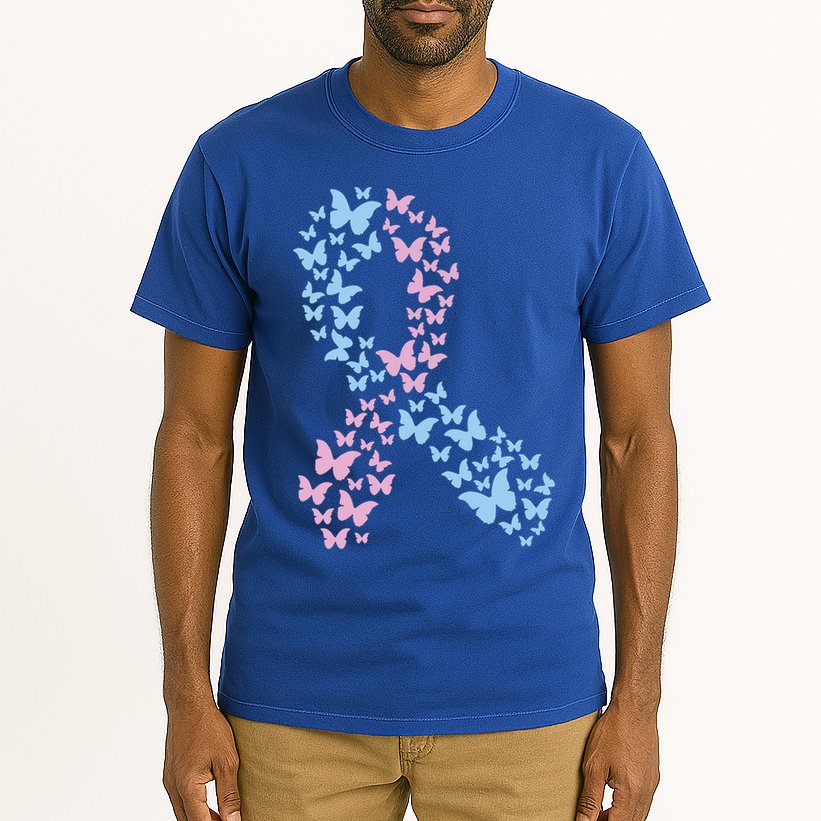 Butterfly Ribbon Pregnancy And Infant Loss Awareness Month Gift Tall T-Shirt