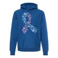 Butterfly Ribbon Pregnancy And Infant Loss Awareness Month Gift Premium Hoodie