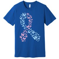 Butterfly Ribbon Pregnancy And Infant Loss Awareness Month Gift Premium T-Shirt