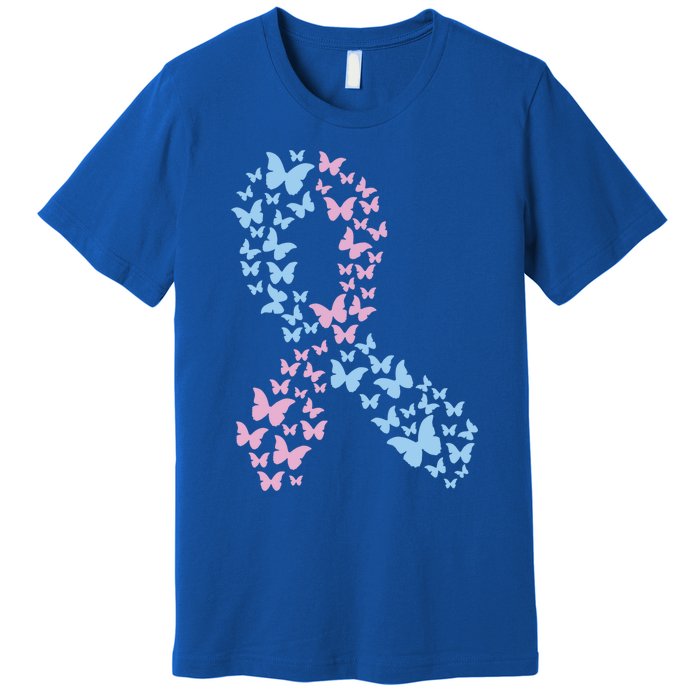 Butterfly Ribbon Pregnancy And Infant Loss Awareness Month Gift Premium T-Shirt