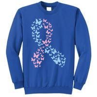 Butterfly Ribbon Pregnancy And Infant Loss Awareness Month Gift Tall Sweatshirt