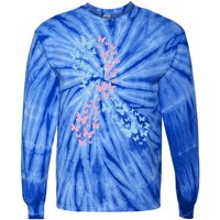 Butterfly Ribbon Pregnancy And Infant Loss Awareness Month Gift Tie-Dye Long Sleeve Shirt