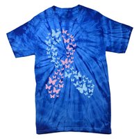 Butterfly Ribbon Pregnancy And Infant Loss Awareness Month Gift Tie-Dye T-Shirt