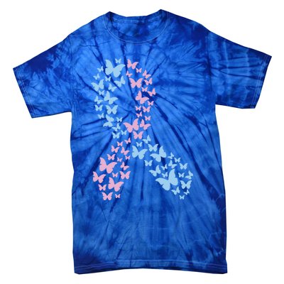 Butterfly Ribbon Pregnancy And Infant Loss Awareness Month Gift Tie-Dye T-Shirt