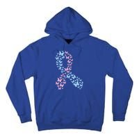 Butterfly Ribbon Pregnancy And Infant Loss Awareness Month Gift Tall Hoodie