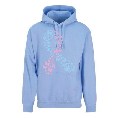 Butterfly Ribbon Pregnancy And Infant Loss Awareness Month Gift Unisex Surf Hoodie