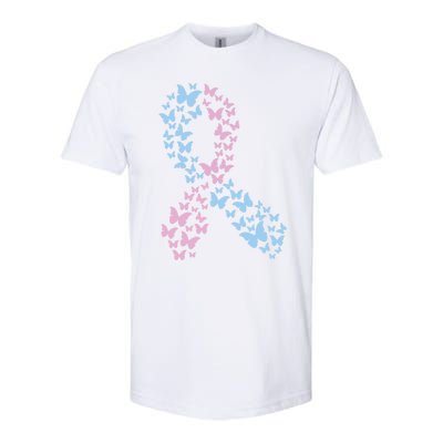 Butterfly Ribbon Pregnancy And Infant Loss Awareness Month Gift Softstyle® CVC T-Shirt