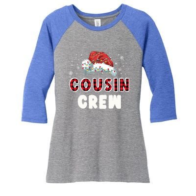 Buffalo Red Plaid Cousin Crew Xmas Family Matching Christmas Gift Women's Tri-Blend 3/4-Sleeve Raglan Shirt