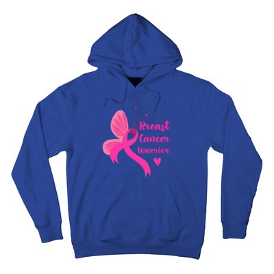 Butterfly Ribbon Pink Breast Cancer Warrior Awareness Cool Gift Hoodie