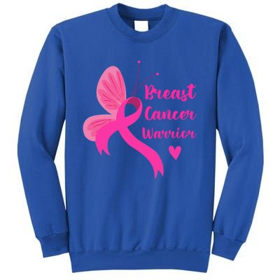 Butterfly Ribbon Pink Breast Cancer Warrior Awareness Cool Gift Sweatshirt