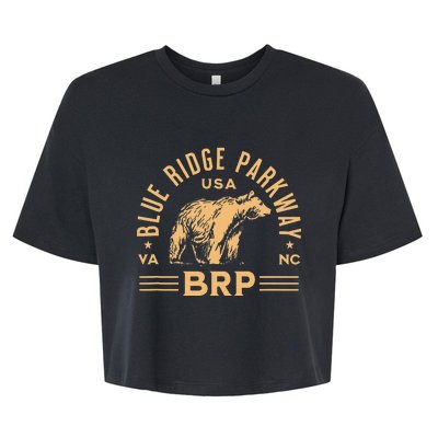 Blue Ridge Parkway BRP North Carolina Virginia Bear Design Bella+Canvas Jersey Crop Tee