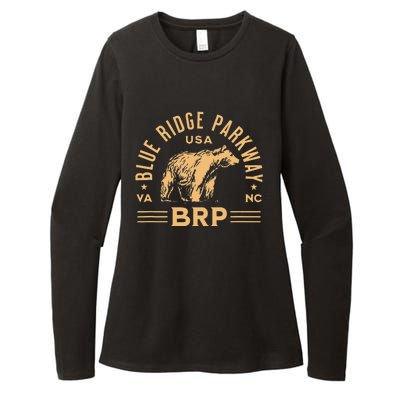 Blue Ridge Parkway BRP North Carolina Virginia Bear Design Womens CVC Long Sleeve Shirt