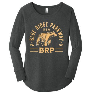 Blue Ridge Parkway BRP North Carolina Virginia Bear Design Women's Perfect Tri Tunic Long Sleeve Shirt