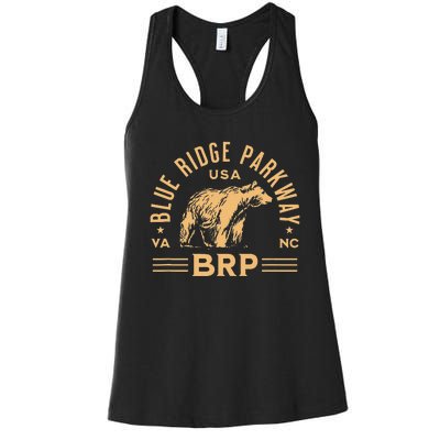 Blue Ridge Parkway BRP North Carolina Virginia Bear Design Women's Racerback Tank