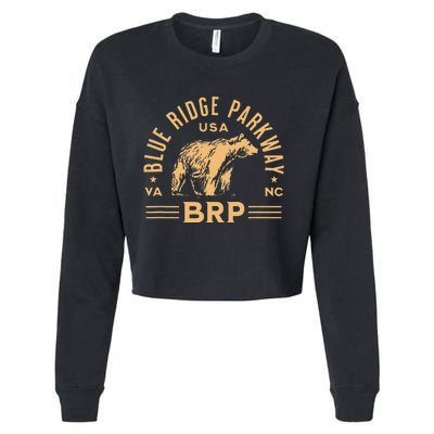 Blue Ridge Parkway BRP North Carolina Virginia Bear Design Cropped Pullover Crew