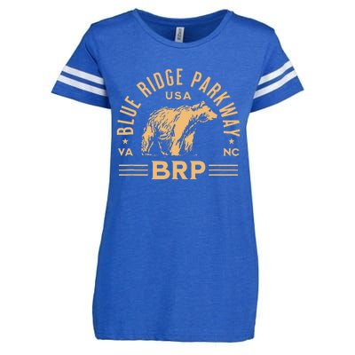 Blue Ridge Parkway BRP North Carolina Virginia Bear Design Enza Ladies Jersey Football T-Shirt