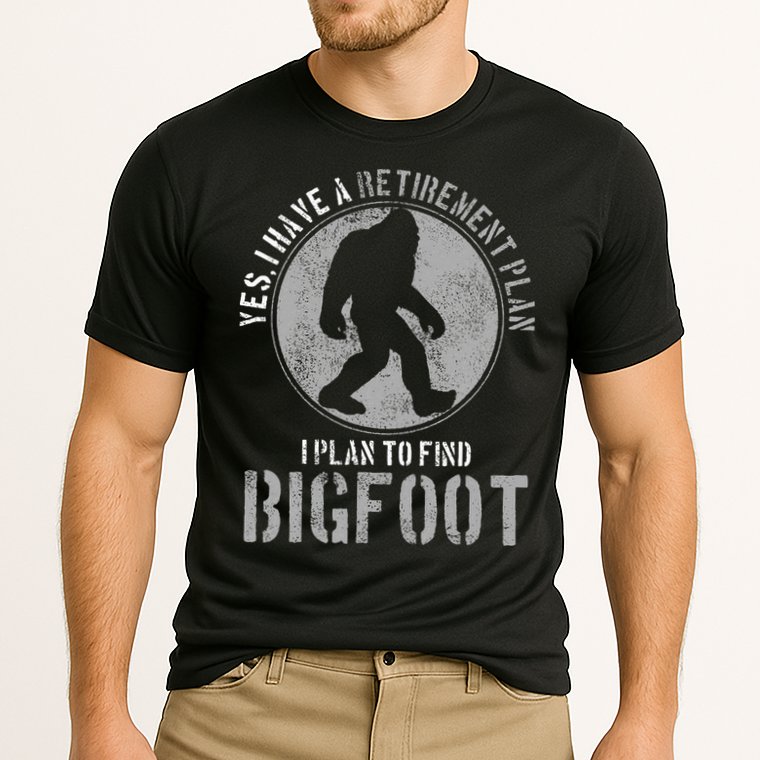 Bigfoot Retirement Plan Funny Retired Sasquatch Hunter Gift Cooling Performance Crew T-Shirt