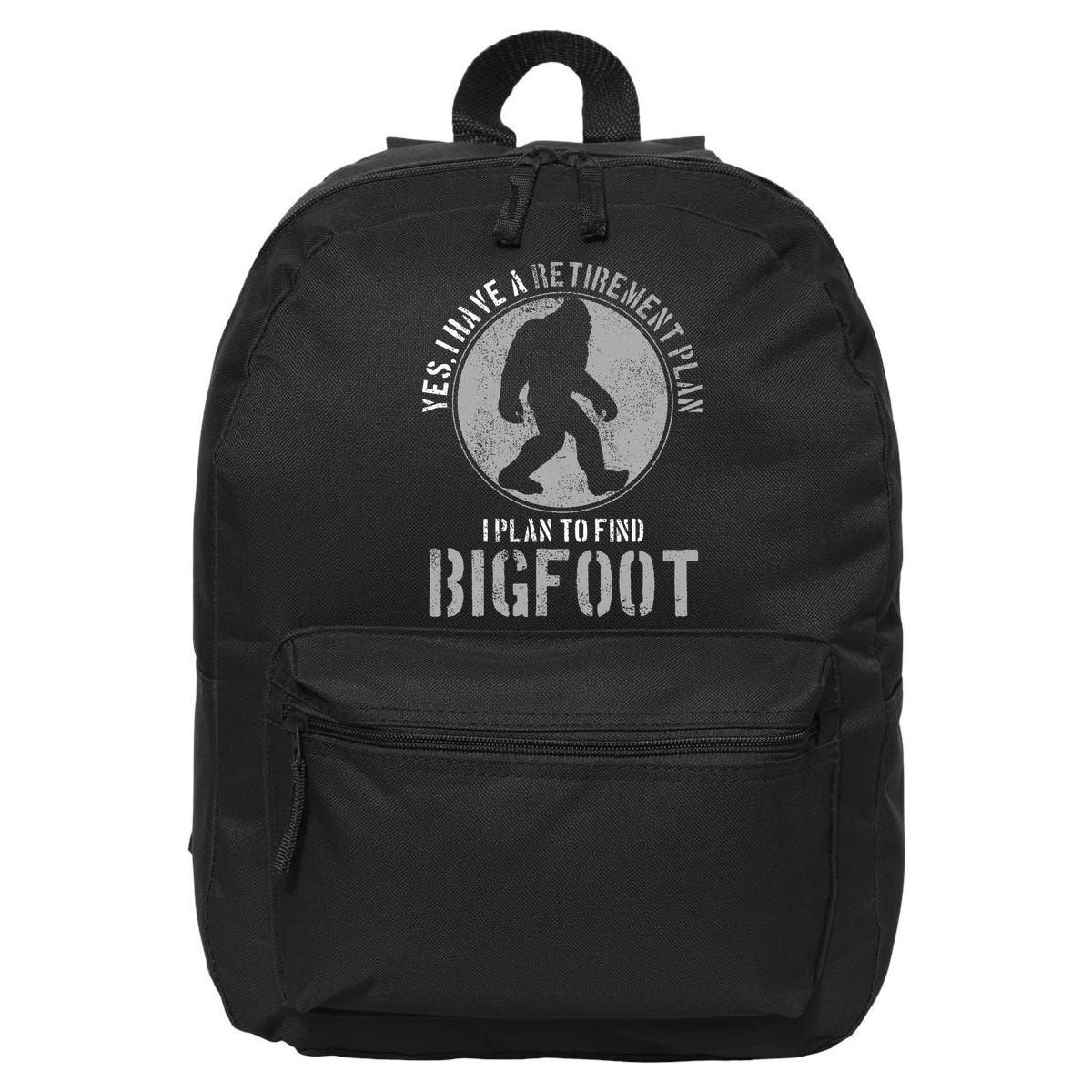 Bigfoot Retirement Plan Funny Retired Sasquatch Hunter Gift 16 in Basic Backpack