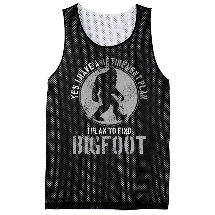 Bigfoot Retirement Plan Funny Retired Sasquatch Hunter Gift Mesh Reversible Basketball Jersey Tank