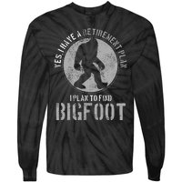 Bigfoot Retirement Plan Funny Retired Sasquatch Hunter Gift Tie-Dye Long Sleeve Shirt