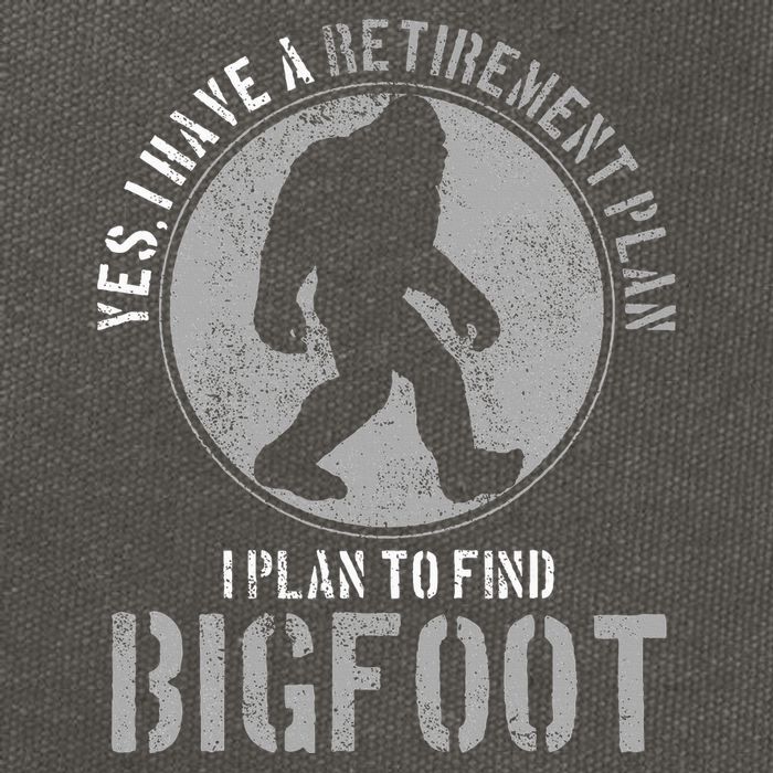 Bigfoot Retirement Plan Funny Retired Sasquatch Hunter Gift Cotton Canvas Backpack