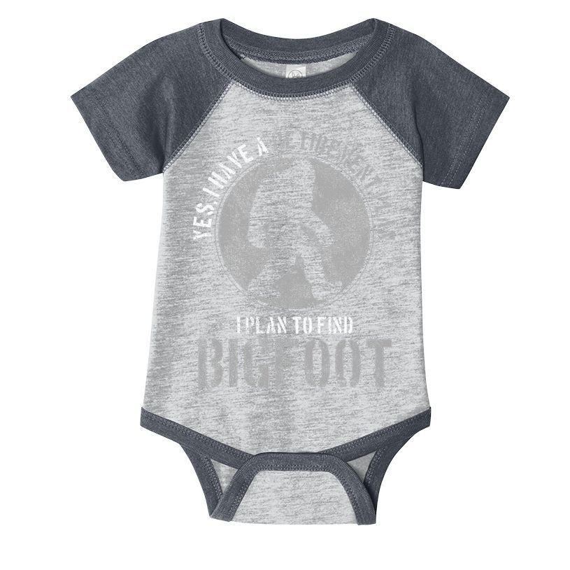 Bigfoot Retirement Plan Funny Retired Sasquatch Hunter Gift Infant Baby Jersey Bodysuit