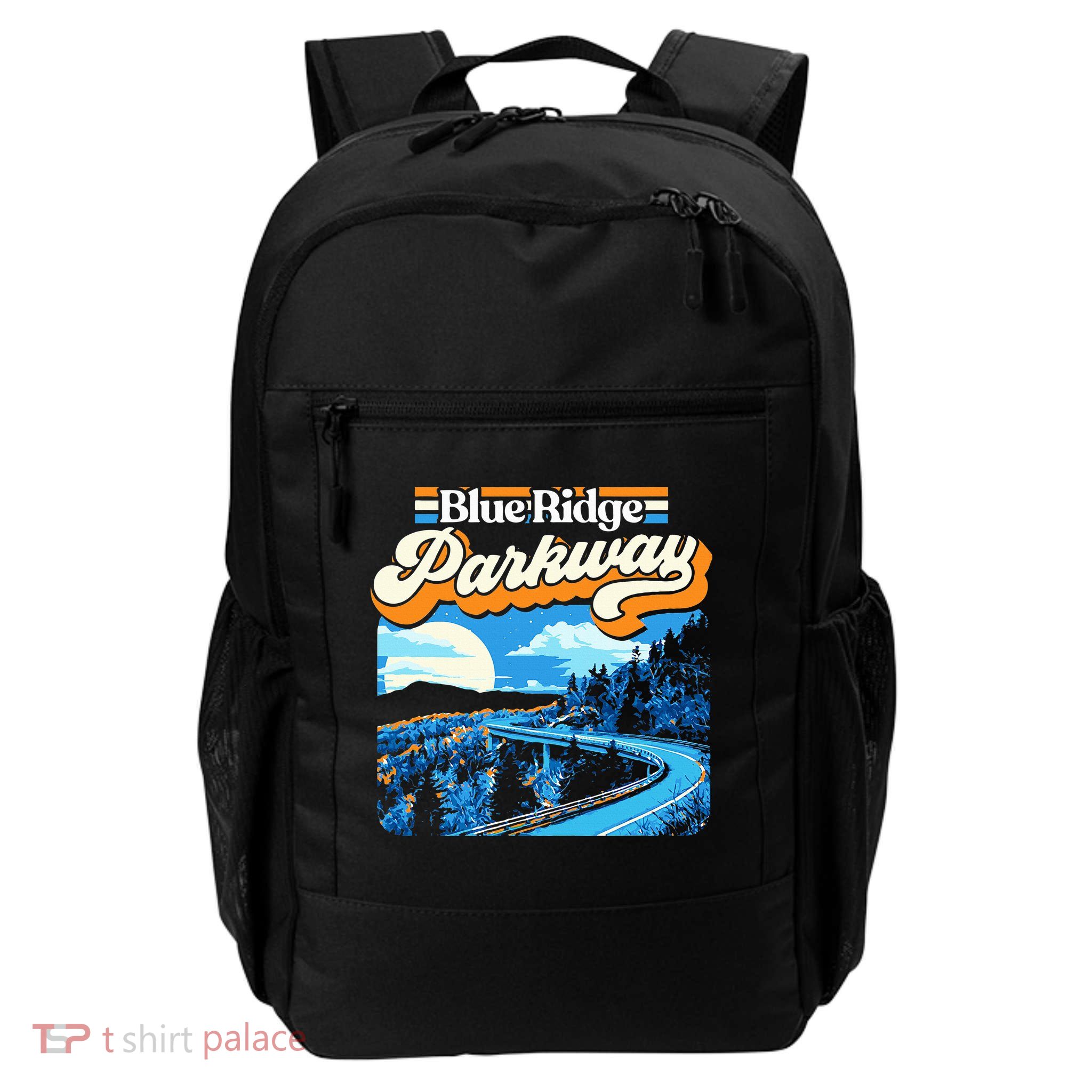 Blue Ridge Parkway Vintage Night Moon & Stars Graphic Backpack