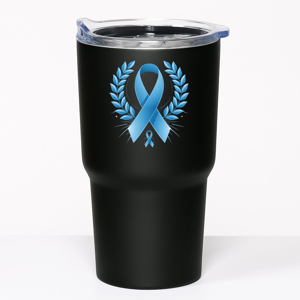 Blue Ribbon Prostate Cancer Awareness Survivor Tumbler