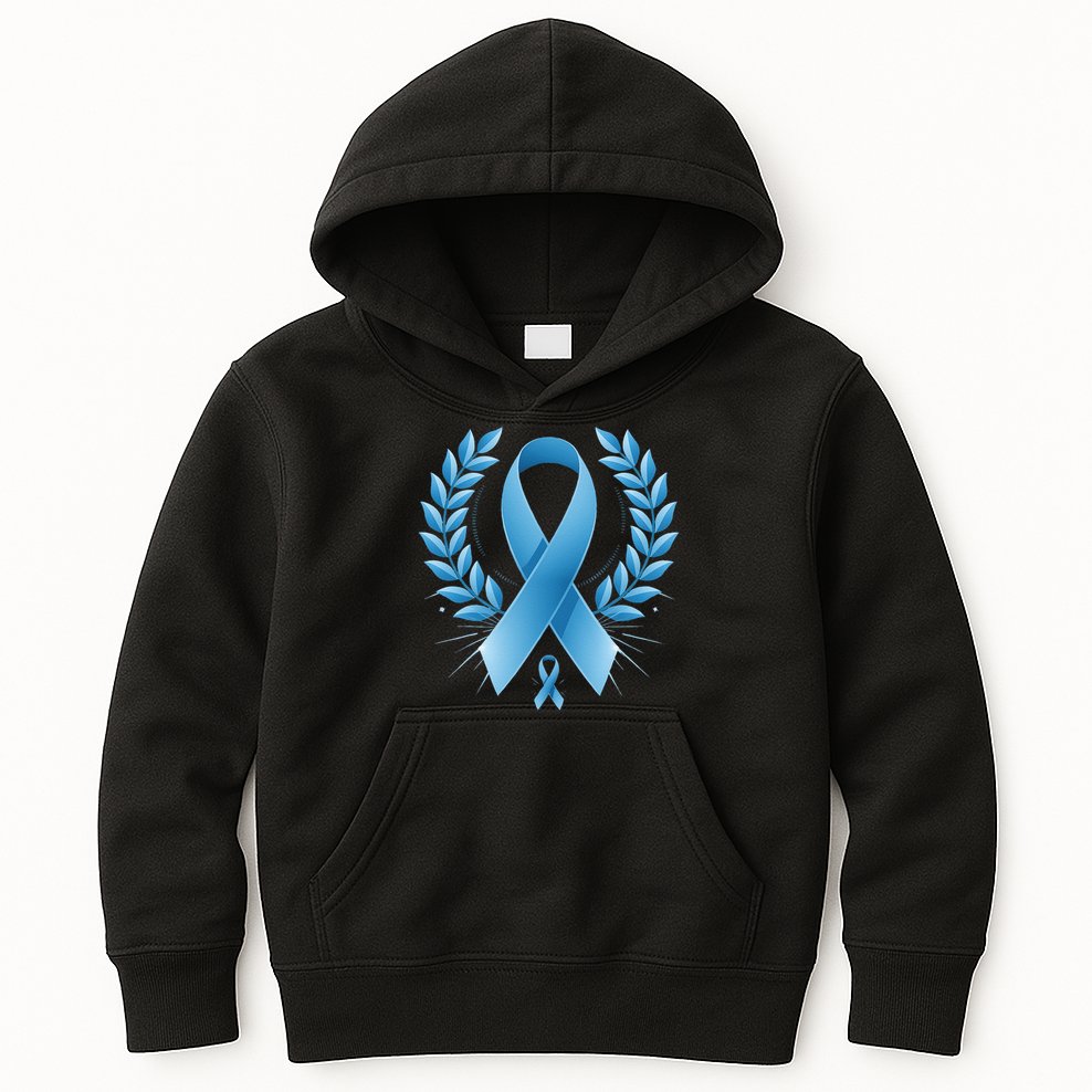 Blue Ribbon Prostate Cancer Awareness Survivor Kids Hoodie