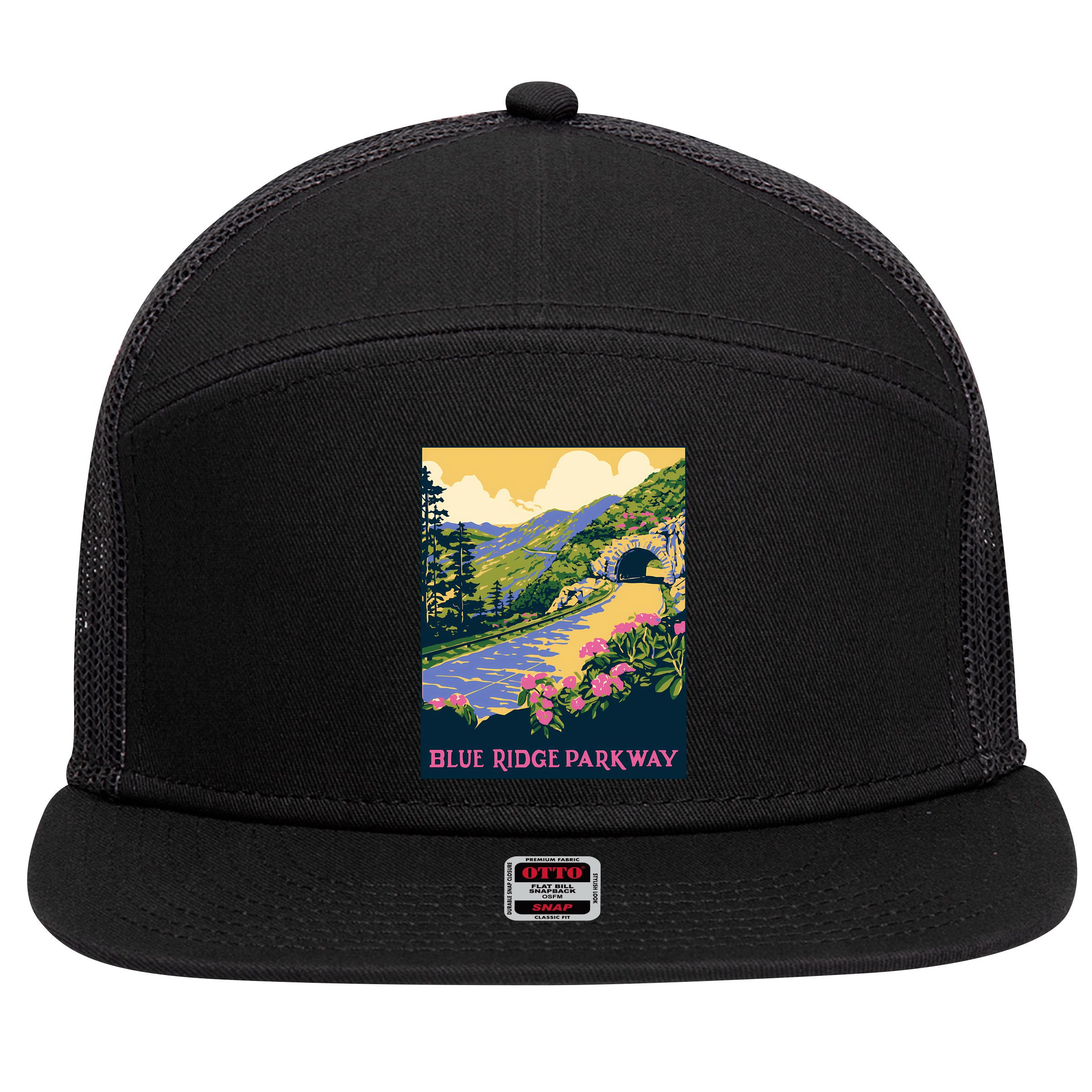 Blue Ridge Parkway 7 Panel Mesh Trucker Snapback Hat