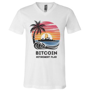 Bitcoin Retirement Plan Btc Crypto Trading Cryptocurrency V-Neck T-Shirt