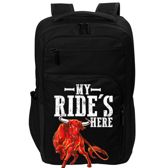 Bull Riding PBR Rodeo Bull Riders For Western Ranch Cowboys Impact Tech Backpack